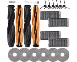 Accessoireset, vervanging gescht voor Dreame X50 Ultra Complete/L50 Pro Ultra/L40s Pro Ulta/X50 Master robotstofzuiger, reserveonderdelen voor Mova V50 Ultra met 2 dubbele hoofdborstels, 4 filters, 6