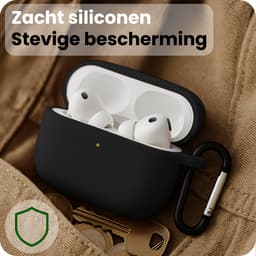 Case - Geschikt voor Apple Airpods Pro 3 - Siliconen Hoes met Clip - Silicone Hoesje Cover - Zwart — thumbnail 4