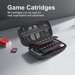 Sounix Case Geschikt voor Nintendo Switch 2 - Met opbergvak voor 24 games - Extra hoog Hoesje - Waterdicht en schokbestendig - Zwart/Blauw/Rood — thumbnail 5