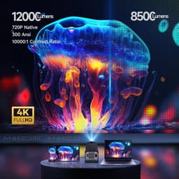 TrendWave 180 ° Draaibare Projector - HD 1080P Beamer - 4K - WIFi BT5.0 - Auto Focus - Smart Home Theater Video - Mini Beamer — thumbnail 3