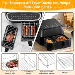 Allecto plus - Airfryer Accessoireset met Silicone Vorm en Grillrooster - 11-delige Set voor heteluchtfriteuse - Wafelvorm en Keukentang - Bakaccessoires - Compatibel met 6 l/3 l Modellen - Koken - Keukenaccessoires - Accessoires voor Friteuse — thumbnail 4