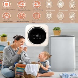 Compacte Volautomatische Mini-Wasmachine met Drogerfunctie voor Ondergoed en Kleine Kleding - Ideaal voor Appartementen en Campers — thumbnail 8