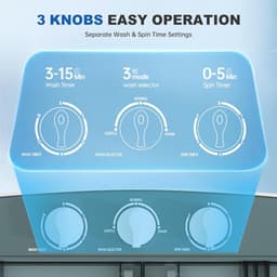 Draagbare 2-in-1 Wasmachine met Centrifuge - Compacte Mini Twin Tub voor Kamperen en Appartementen - 7,3 kg Capaciteit — thumbnail 4