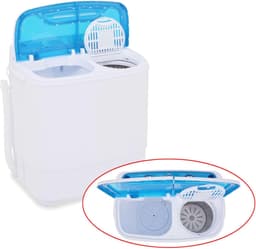 Mini-wasmachine met dubbele bak voor studenten en kleine ruimtes — thumbnail 2