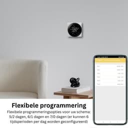 MKSS® Thermostaat voor cv - Draadloos met Wifi - Met App - Wit en Zwart — thumbnail 3
