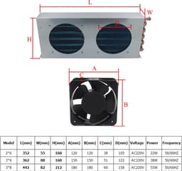 Condensor Warmtewisselaar Water Luchtkoeler met 2 Ventilatoren — thumbnail 5