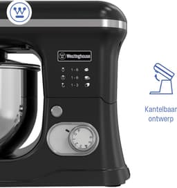 Westinghouse Retro Standmixer - 1200W - Keukenmachine 5L Mengkom - Keukenrobot - Keukenmixer - Foodprocessor - Zwart — thumbnail 5