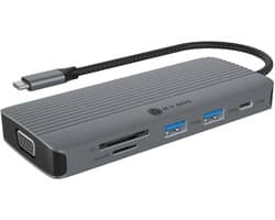 ICY BOX IB-DK4040a-CPD Bedraad USB 3.2 Gen 1 (3.1 Gen 1) Type-C Aluminium, Zilver