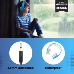 Koptelefoon kinderen met draad - Kinderkoptelefoon - Bedrade hoofdtelefoon - Veilig volume - School - Tablet - Laptop - Reizen - Muziek luisteren — thumbnail 2