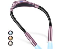 Oplaadbare Leeslamp voor in Bed met Oogbescherming - 3 Kleurinstellingen en Traploze Dimbaarheid, Lichtgewicht en Comfortabel voor Nachtelijk Lezen