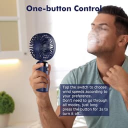 Draagbare Mini Ventilator Met 5 Snelheden - Oplaadbaar, Opvouwbaar, USB Ventilator Voor Kantoor en Buiten — thumbnail 4
