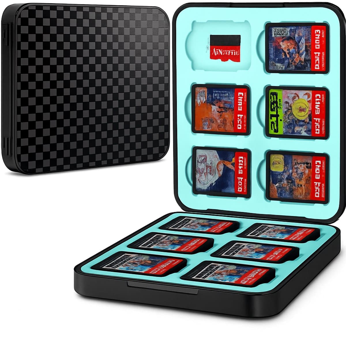 Sounix Game card case Geschikt voor Nintendo Switch 2 - 12 slots - Beschermhoes - micro SD kaart houder - Zwart — afbeelding 1