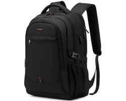 Sounix Laptop Rugzak - Inclusief Usb Oplaadstation - Laptoptas t/m 17 inch - Rugtas voor dames en heren - schooltas - Hoge kwaliteit - Zwart