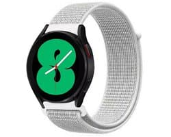 By Qubix - Geschikt voor Garmin bandje - Geschikt voor Garmin Venu 4 - 45mm - Sport Loop nylon bandje - Wit - Smartwatch bandje 22mm