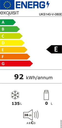 Exquisit UKS140-V-080E - Onderbouw koeler - Deur-op-deur - Energielabel E — thumbnail 2