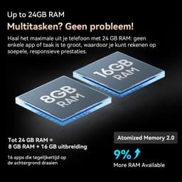 OSCAL TIGER 8 Smartphone - Gemini AI 2.0 - 12GB RAM - 128GB ROM - 6.88 Inch - 5000mAh - Android 15 Smartphone - 5G Dual SIM - GPS - NFC - Blauw — thumbnail 5