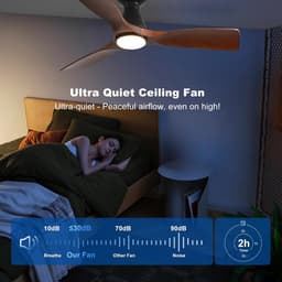 42 Inch Plafondventilator met Licht - Dimbare Flush Mount Ventilator voor Lage Plafonds — thumbnail 5
