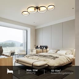 Dimbare LED Plafondlamp met Afstandsbediening - Moderne Ringvormige Lamp voor Woonkamer en Slaapkamer 88cm — thumbnail 2