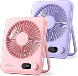 Draagbare Mini USB Ventilator met 5000mAh - Fluisterstil met 1-100 Snelheden, 24u Autonomie en Snelladen via USB-C — thumbnail 3