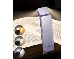 USB Oplaadbare Leeslamp met Boekenklem - 3 Kleuren & Helderheidsniveaus, Flexibel en Oogbeschermend