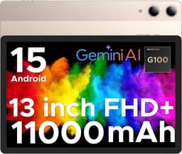 DOOGEE TAB E3 Pro - Tablet - Android 15 tablet - 32GB RAM + 256GB ROM(2TB TF) - 13 inch+ 90Hz- 4G LTE - Octa-Core Helio G100 - 11000mAh/18W - Gemini AI - 13MP + 8MP Camera - 7,9 mm Ultradun Design - Gezichtsherkenning - 5G Wi-Fi - Goud — thumbnail 1