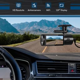 Tech Essentials B100 Dashcam - 720P - Wifi - SD Kaart 64GB - Met Achteruitrijcamera - USB-C - Voor Auto Camera - Voor En Achter - Nachtzicht — thumbnail 2