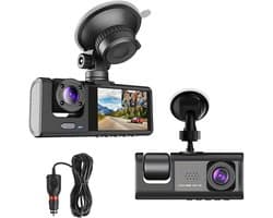 Gloovon® - Dashcam - 1080 HD - Voor & Achter Camera - Loop Opname - G Sensor - Parkeermonitor - Dashcam Auto - Nachtzicht - Zwart