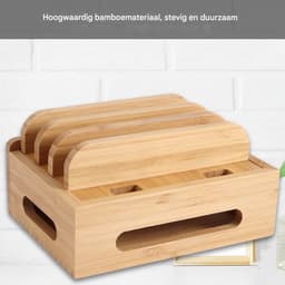 longziming -Bamboe Oplaadstation voor Meerdere Apparaten – Telefoon en Tablet Docking Station met Kabel Organizer – Duurzaam Houten Oplaadhouder voor Bureau, Thuis en Kantoor – Netjes en Stijlvol Ontwerp — thumbnail 5
