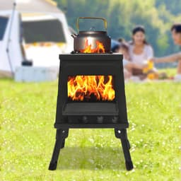 Tentkachel Camping Houtkachel Campingtentkachel Voor Buiten, Tentverwarming Zwart Antiroest Spuiten — thumbnail 5