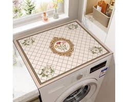 Wasmachinehoes, 60x60 cm antislip beschermmat voor wasmachine bovenkant, geschikt voor wasmachine, droger, keuken, badkamer, camper