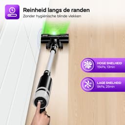 TurboTronic AIV6 Steelstofzuiger met kruimeldief zonder zak - Draadloos - Hoge zuigkracht - HEPA - lichtgewicht - 2 Snelheden - Geschikt voor harde en zachte vloeren - Zwart-Wit — thumbnail 5