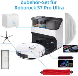 Robotstofzuiger accessoire set - voor Roborock S7 Pro Ultra/Roborock S7 MaxV Ultra - 1 rolborstel, 1 zelfreinigende borstel, 2 HEPA-filters, 4 zijborstels, 4 doekjes, 4 stofzakken - 16 stuks - Stofzuiger Vervangingsset — thumbnail 3