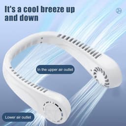Draagbare Nekventilator met 360° Luchtstroom - Oplaadbare USB Ventilator met 3 Snelheden voor Thuis, Kantoor, Outdoor en Sport — thumbnail 3