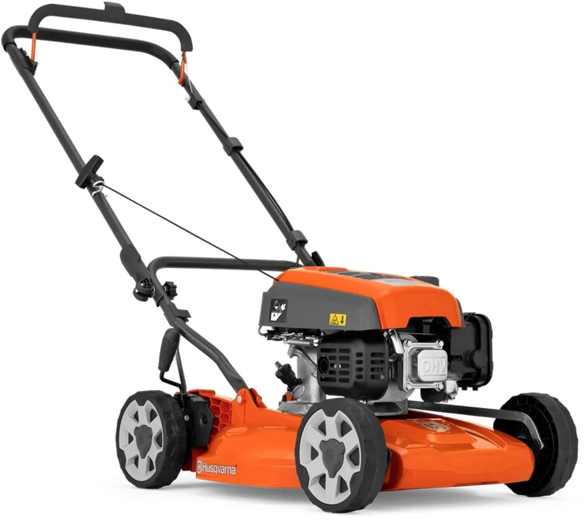 Husqvarna LB 144 benzinegrasmaaier - 44 cm maaibreedte, 1,95 kW motor, BioClip mulchfunctie, centrale hoogteverstelling, inklapbare duwboom - ideaal voor kleine tot middelgrote tuinen — afbeelding 1
