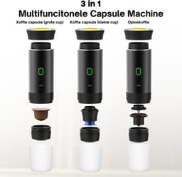 Draagbaar Koffiezetapparaat voor Onderweg - Draadloos voor in de Auto - 12 Volt - Espresso - Nespresso - Dolce Gusto - Capsule Koffie - Gemalen Koffie - Cups - Oplaadbaar - Groen — thumbnail 4