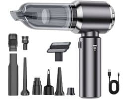 TOVBMUP Handheld - Stofzuiger - Auto-oplaadbare stofzuiger - 15000PA - Draadloze stofzuiger - 3 snelheden - Perslucht - Geschikt voor auto, keuken, bank, kantoor, huis