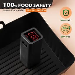 Accessoires Geschikt voor Ninja Airfryer - Airfryer Accessoires Geschikt voor Ninja Foodi AF300EU, AF400EU, Tower T17088, Geschikt voor Dubbele Airfryer 7,6L - 9,5L | BPA-Vrij, Herbruikbaar & Vaatwasmachinebestendig — thumbnail 3
