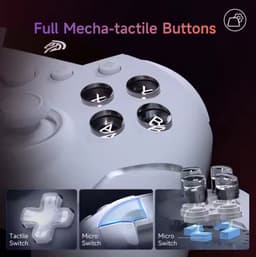EasySMX X20 Draadloze Controller, Hall Effect Joysticks, Programmeerbaar - Wit — thumbnail 2