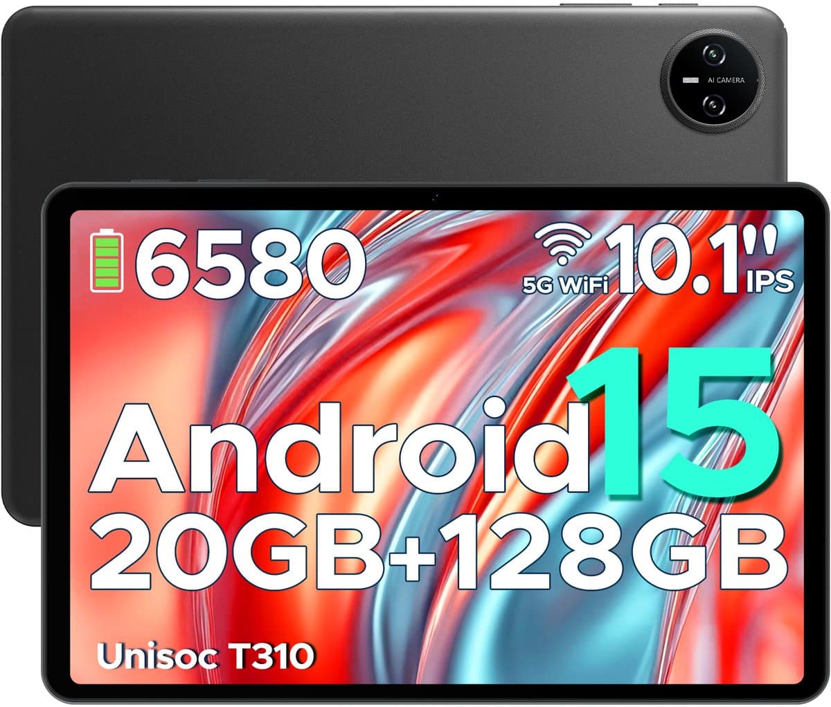 DOOGEE Tab A9 Pro -Tablet-Android 15- 10,1 inch HD IPS -24GB ROM+128GB ROM（2TB TF）-BT5.0-6580mAh/18W-Dubbele luidsprekers-Face ID-5G Wi-Fi-A GPS-GPS-Zwart — afbeelding 1