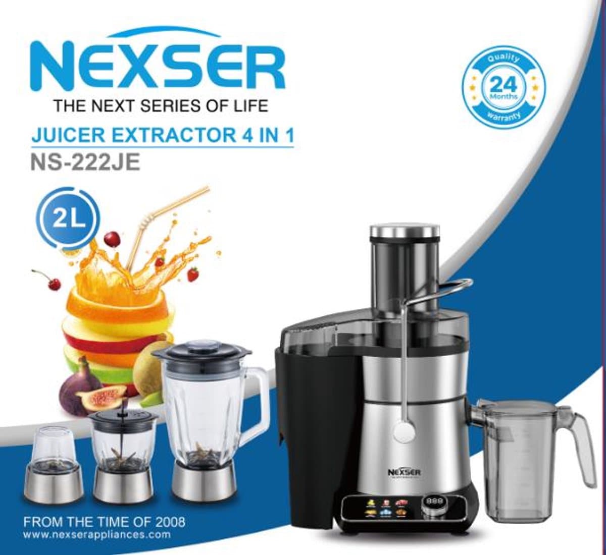 4-in-1 Blender & Juicer – 900W Multifunctionele Keukenmachine met 3,5L Glazen Kom – Voor Smoothies, Babyvoeding, Vlees & IJsklontjes — afbeelding 1