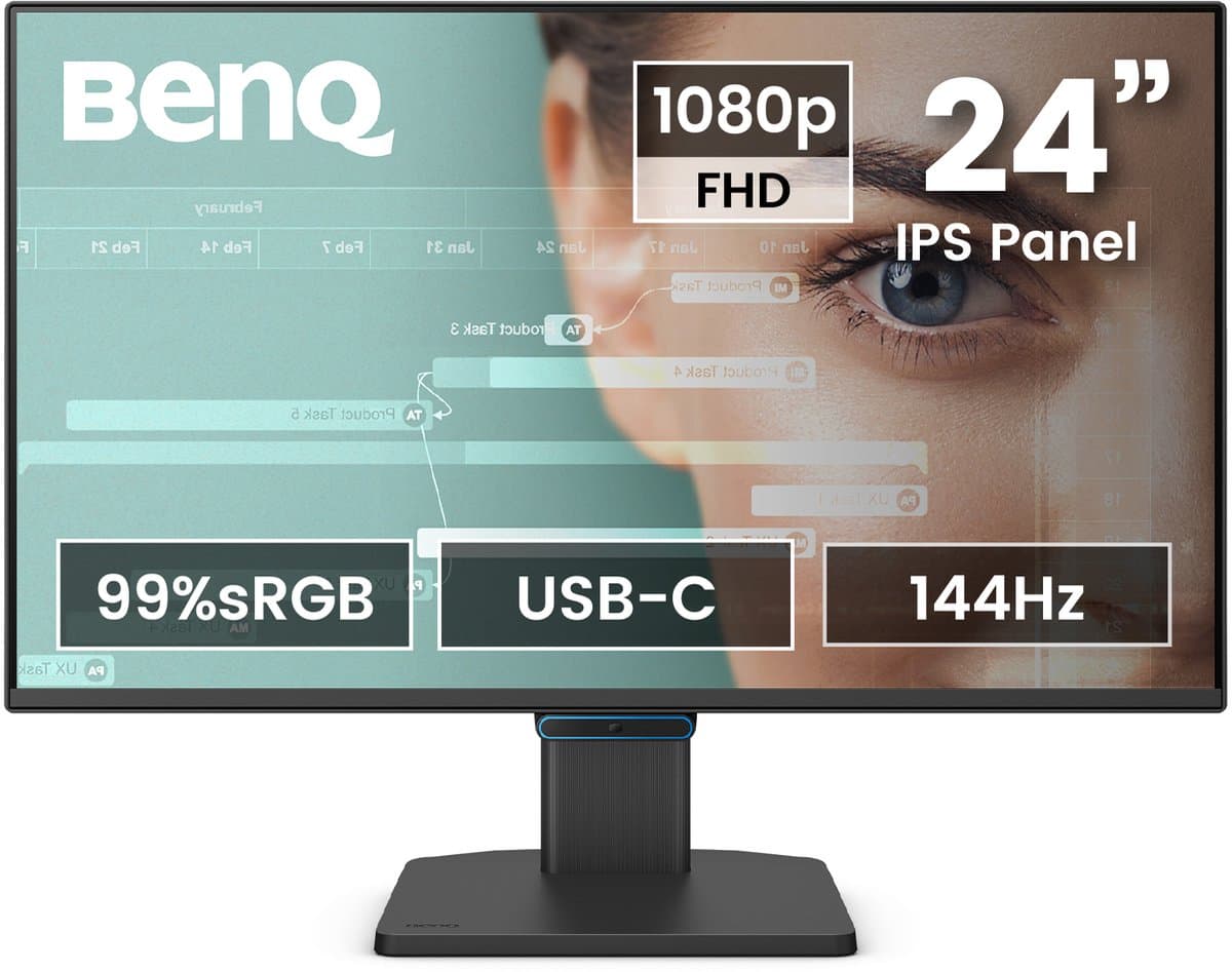 BenQ Full HD 24 inch EyeCare Monitor GW2490C - 144Hz - IPS Beeldscherm - Full HD - 99% sRGB - 1 x USB-C - 1 x HDMI - 1 x Display Port - 2 x 2W ingebouwde speakers - Native Contrast 1500:1 — afbeelding 1