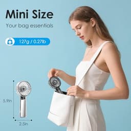 Mini Ventilator - Doorzichtig, USB Oplaadbaar, Lichtgewicht, 3 Snelheden voor Buiten en Reizen — thumbnail 2