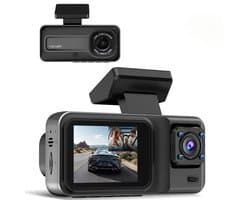 Dashcam met Dubbele Lens – 1080p Full HD, Nachtzicht, Bewegingsdetectie & Parkeerbewaking – Inclusief 32GB Geheugenkaart