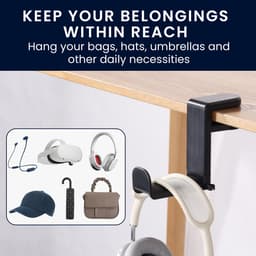 kwmobile Kunststof hoofdtelefoonhouder voor Headset / Overear headphone Headset Houder - Hoofdtelefoonstandaard - Headset Houder Bureau - zwart — thumbnail 4