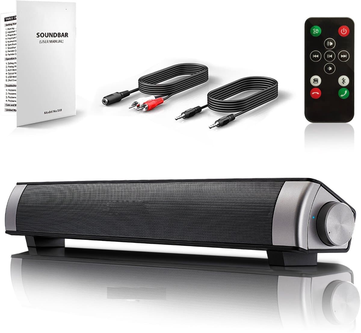 Bluetooth speaker - Mini speaker - 2x 5W stereo - 1800mAh batterij - Draadloze afstandsbediening - Meerdere aansluitingen - Geschikt voor tv en mobiel — afbeelding 1