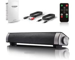 Bluetooth speaker - Mini speaker - 2x 5W stereo - 1800mAh batterij - Draadloze afstandsbediening - Meerdere aansluitingen - Geschikt voor tv en mobiel