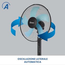 Stille Staande Ventilator met Afstandsbediening - 40 cm Oscillerend met 5 Vleugels en Instelbare Timer — thumbnail 2