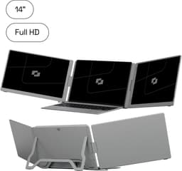 Screenmate® OneCable Portable Monitor 14” - Draagbare Monitor met Beschermhoes - Extra Scherm Laptop - Draagbaar Beeldscherm - Grijs — thumbnail 1