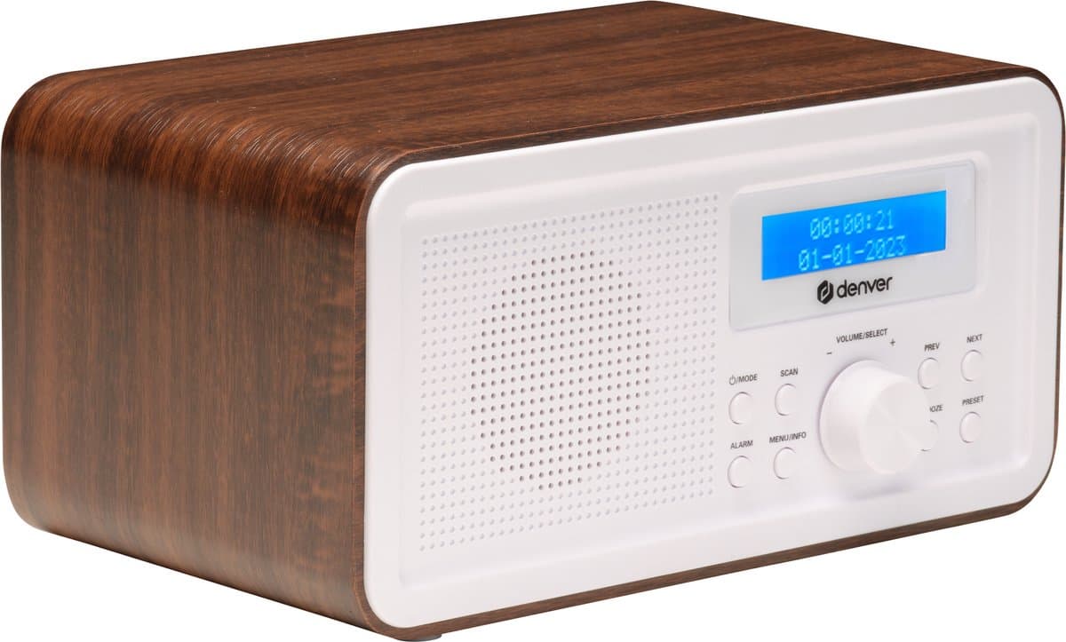 Denver DAB Radio - Retro Radio - FM Radio - Keukenradio - Draagbare radio - Batterijen & Netstroom - DAB30DW — afbeelding 1