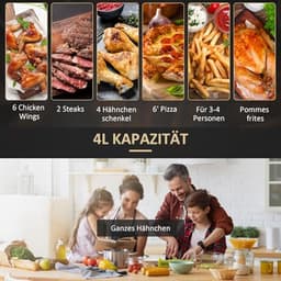 Heißluftfritteuse 4L met 12 Programma's en LED-Touch-Display — thumbnail 7